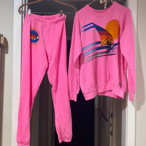 Aviator Nation | Pants & Jumpsuits | Aviator Nation Hot Pink Sweat Set